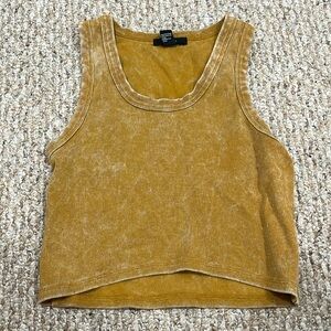 Mustard cropped tank